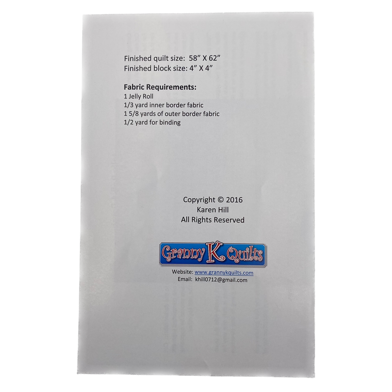 Jelly Roll 4 Patch | Granny K Quilts | Quilt Pattern