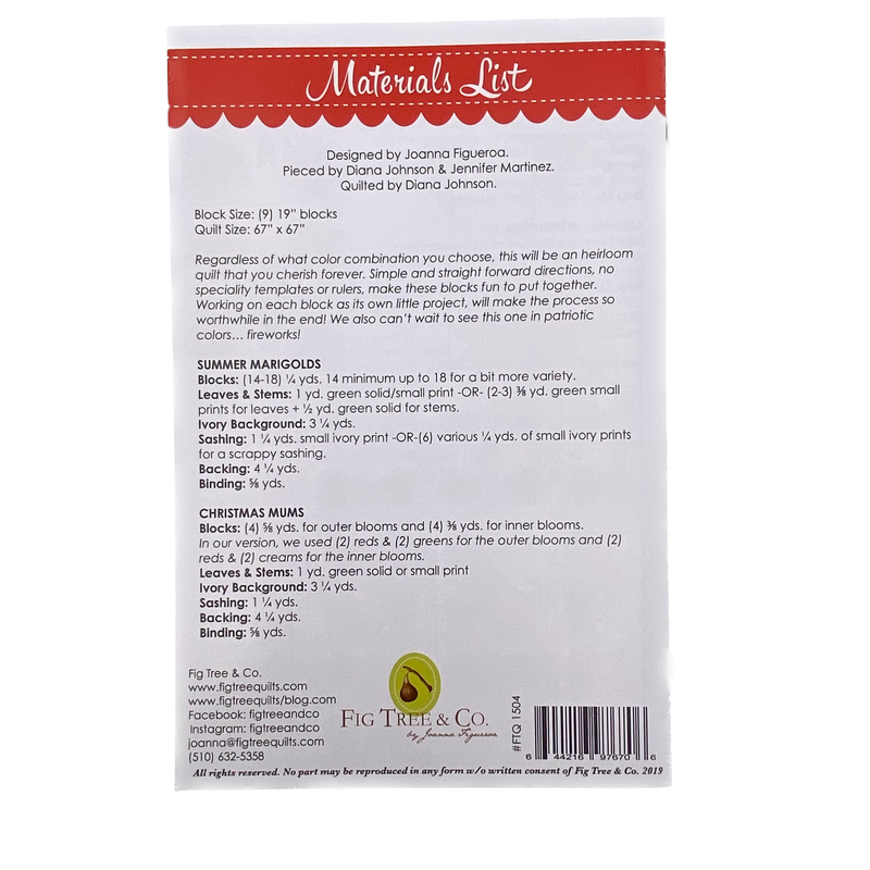 Mums & Marigolds | Fig Tree & Co. | Quilt Pattern