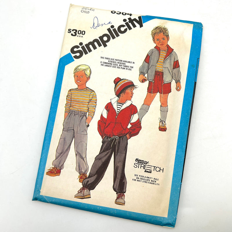 Simplicity 6564 | Child's Pull-On Pants, Top, Jacket  | Size 3-5