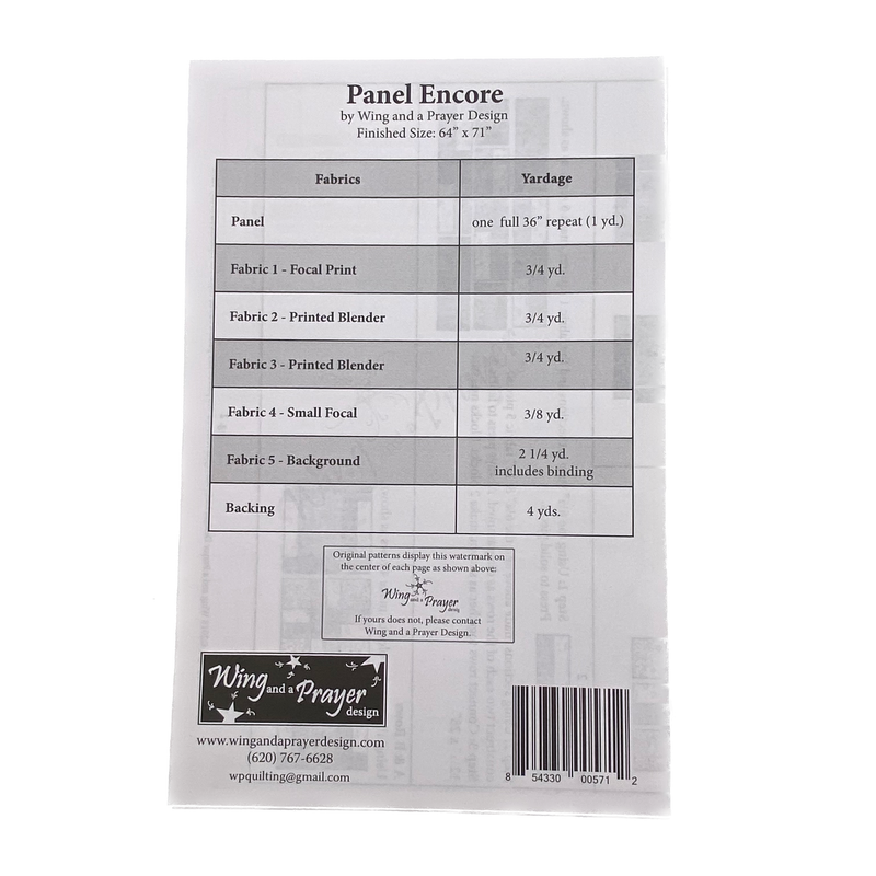 Panel Encore  | Wing and a Prayer Design | Quilt Pattern