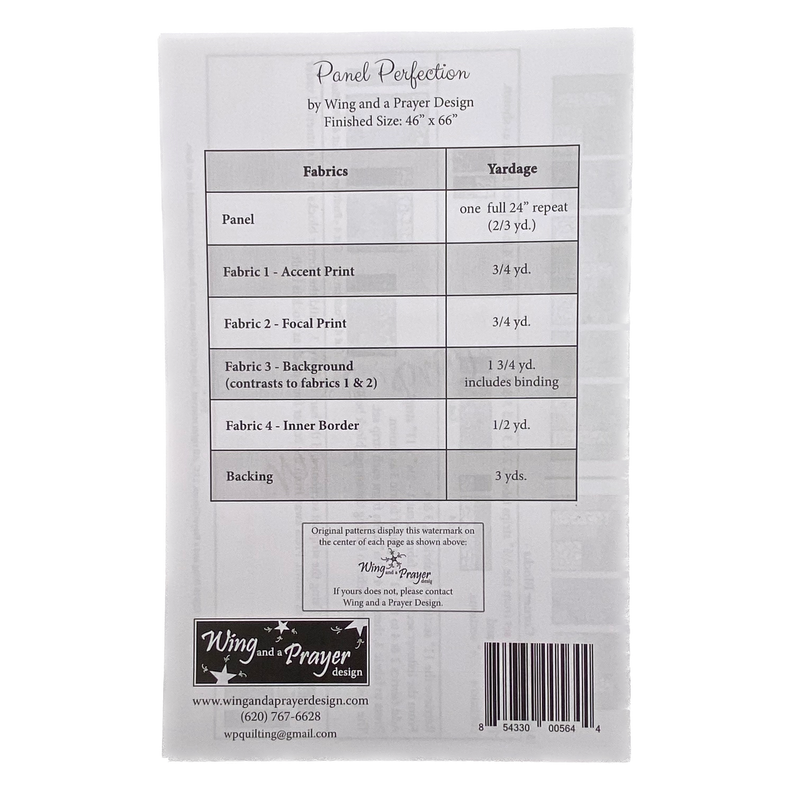 Panel Perfection | Wing and a Prayer Design | Quilt Pattern