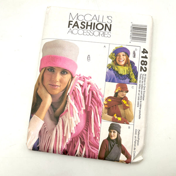 McCall's 4182 | Fleece Hats, Scarves, Gloves/Mittens | All Sizes