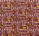 November Text Barn Red | Monthly Placemats | Quilting Cotton