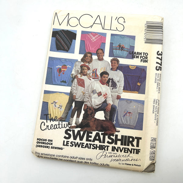 McCall's 3775 | Adult Creative Sweatshirt | Size XS-XL