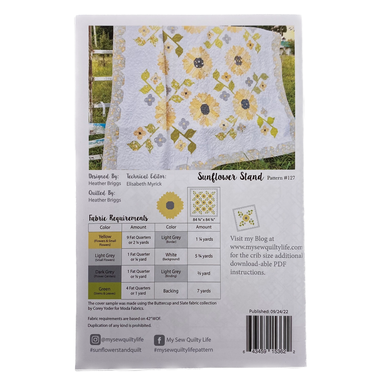 Sunflower Stand | My Sew Quilty Life | Quilt Pattern