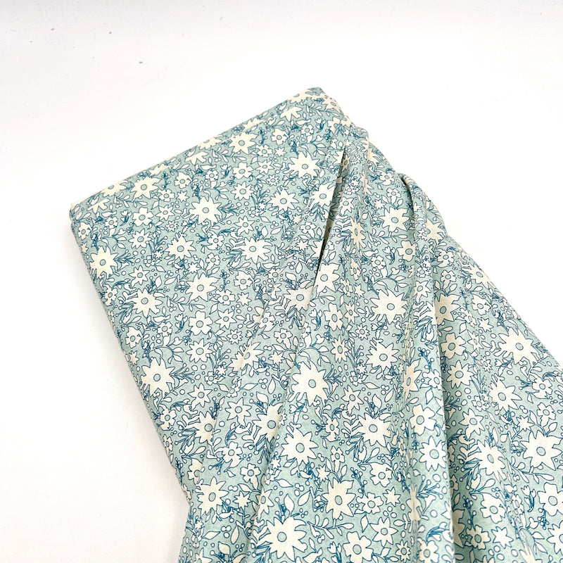 Granny Smith Floral in Blueberry Crumble| Cider | Quilting Cotton