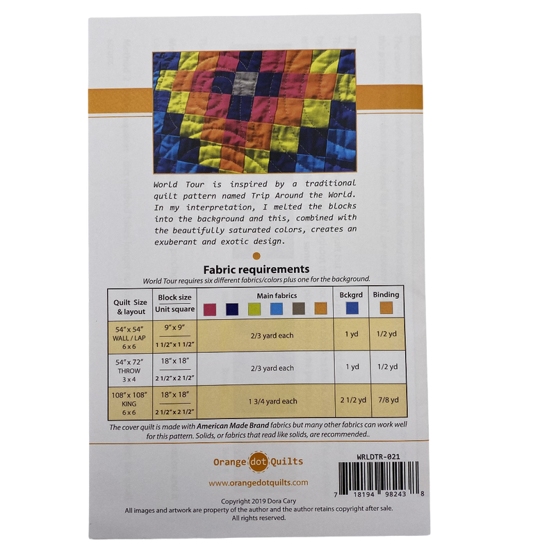 World Tour | Orange Dot Quilts | Quilt Pattern