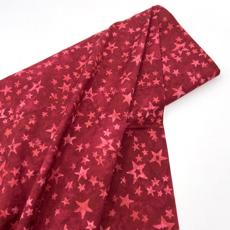 Stars Red | Tonga Batiks | Quilting Cotton