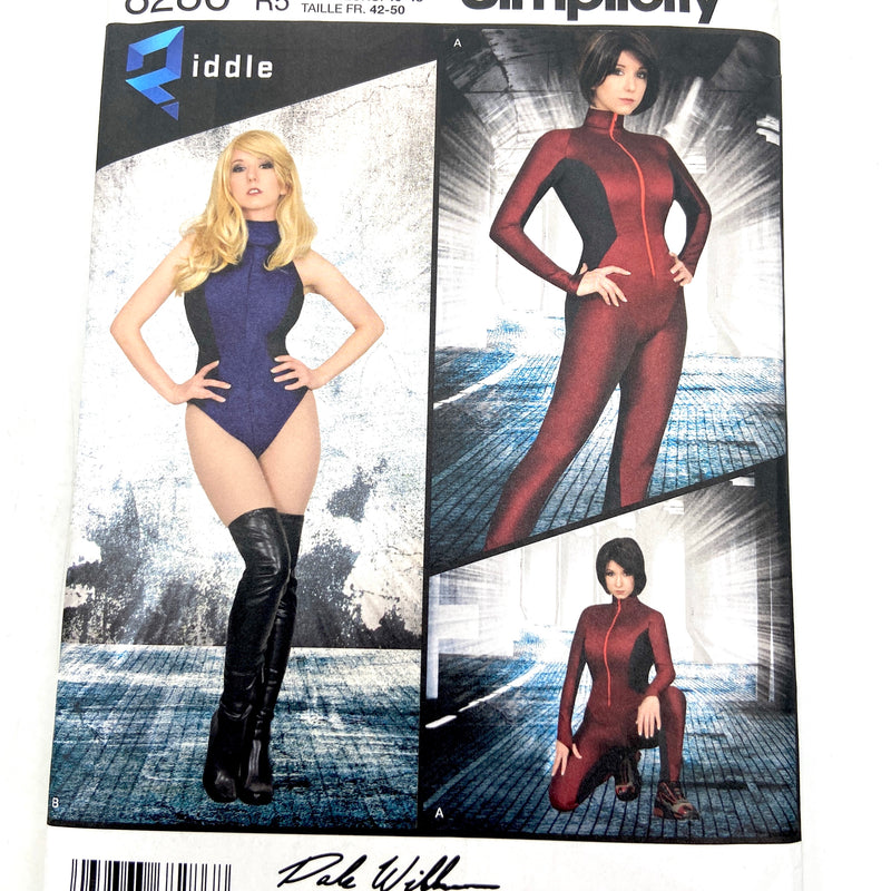 Simplicity 8286 | Riddle | Adult Knit and Woven Jumpsuit and Leotard | Size 14-22