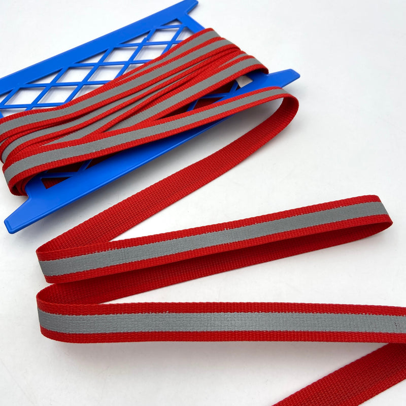 1" Red | Reflective Nylon Webbing