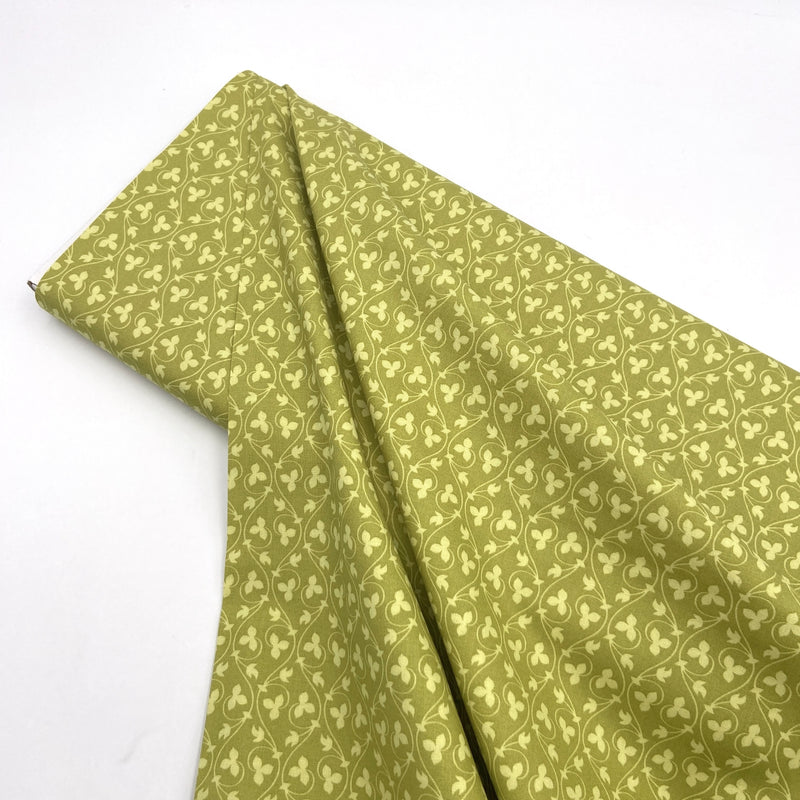 Small Vines Olive | Cinnamon and Cream | Quilting Cotton