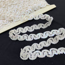 1" Iridescent White | Sequin Trim