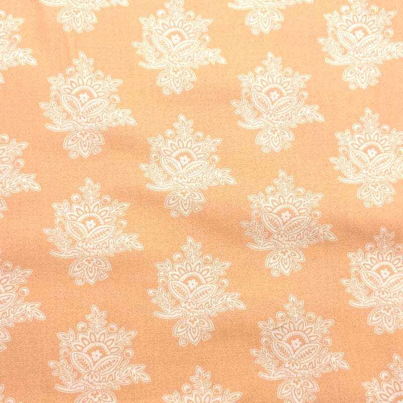 Block Print Peach | Cinnamon and Cream | Quilting Cotton