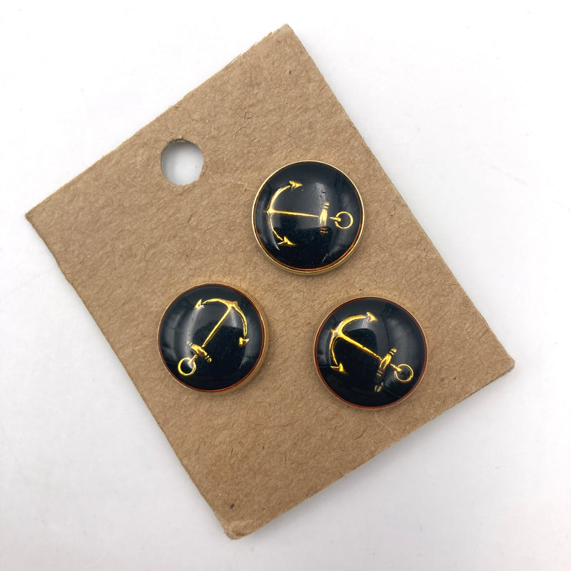 Metal Anchor Buttons | 5/8" or 3/4" | Set of 3