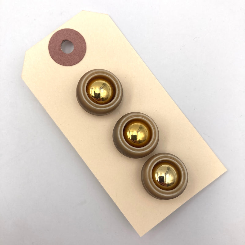 Tan & Gold Shank Buttons | 5/8" OR 7/8"