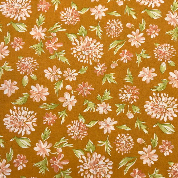 Mums Butterscotch | Cinnamon and Cream | Quilting Cotton