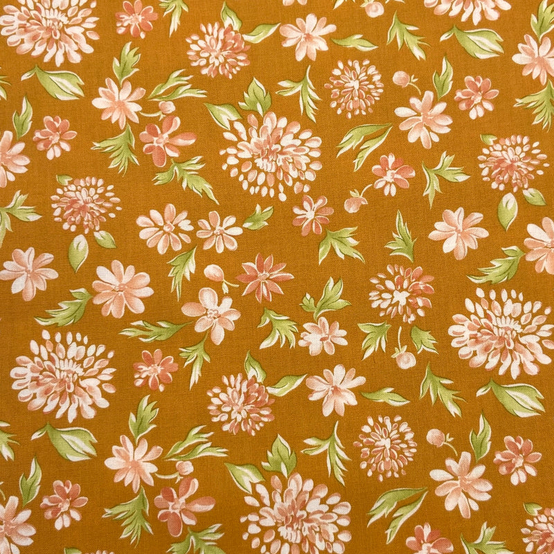 Mums Butterscotch | Cinnamon and Cream | Quilting Cotton