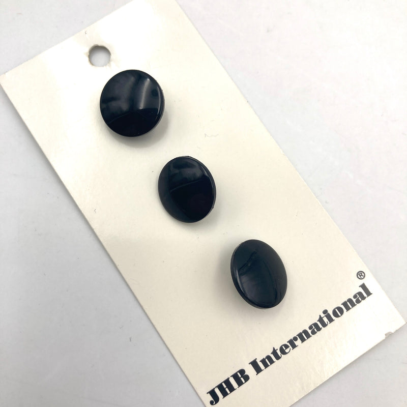 5/8" - 7/8" Shiny Simple Black Shank Buttons - JHB - Made in France