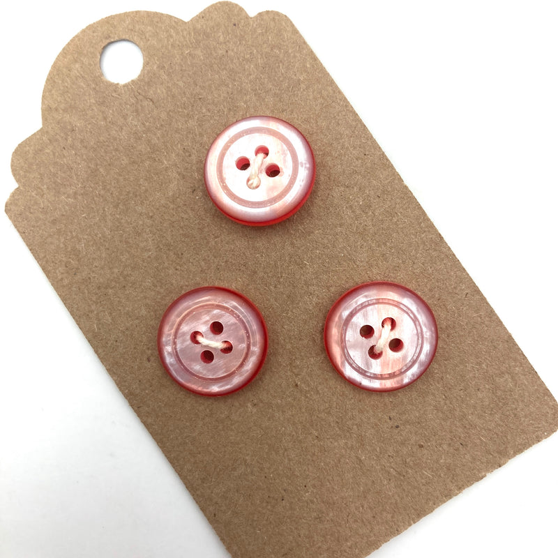 Pink Shimmer Buttons | 5/8" or 3/4" - Set of 3