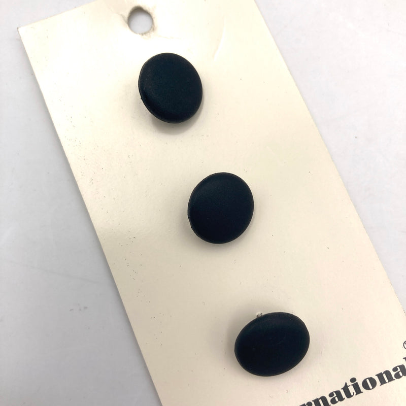 1/2" Matte Black | Plastic Shank Buttons | Set of 3