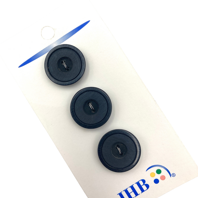3/4" or 7/8" Navy Shimmer Border | Plastic Buttons | Choose Your Size