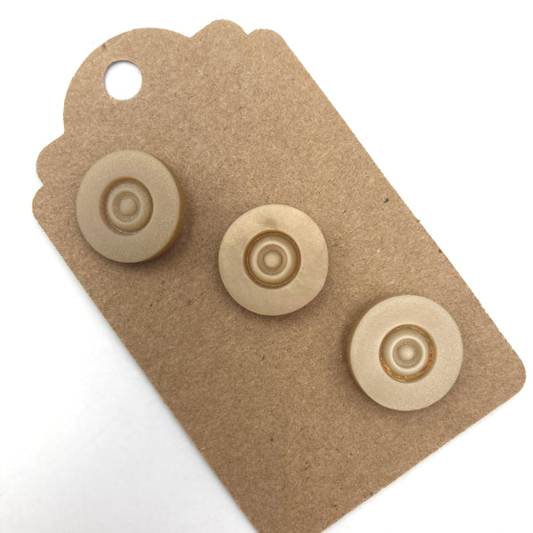 5/8" Tan Concentric | Plastic Buttons | Set of 3