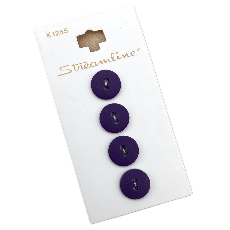 1/2" Matte Purple | Plastic Buttons | Set of 4