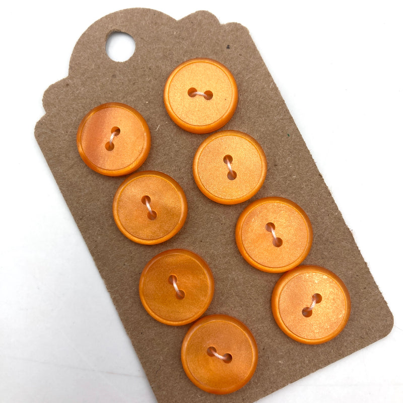 9/16" Orange Buttons | Set of 8