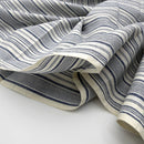 White and Indigo Stripe Cotton | Handwoven Fair Trade | Lightweight 45" wide