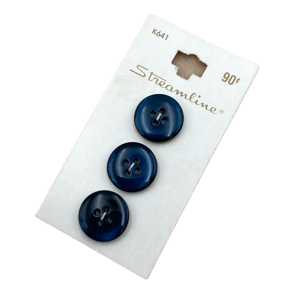 11/16" Navy Shine | Plastic Buttons