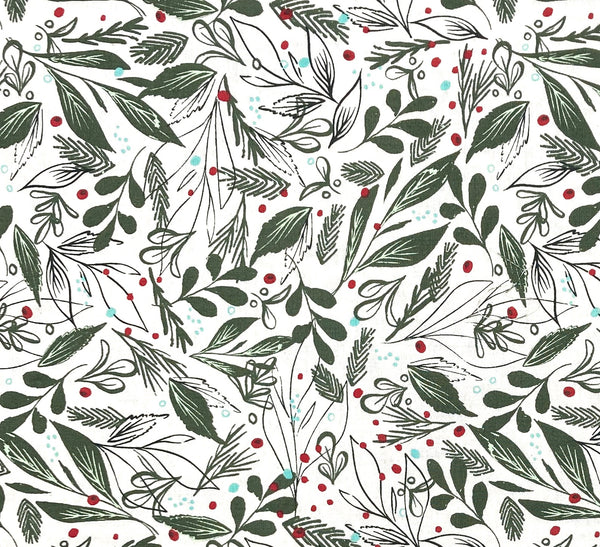 Christmas Floral Ivory | Cheer and Merriment | Quilting Cotton