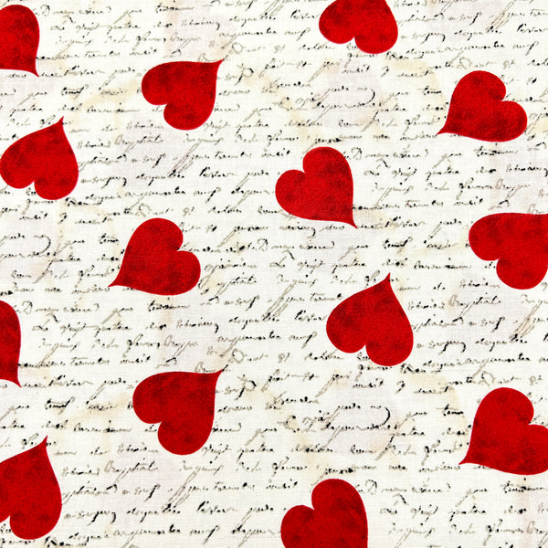 Love Letter Beige | Hugs Kisses & Special Wishes | Quilting Cotton