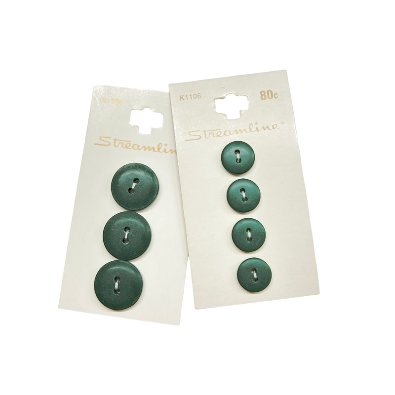 11/16" or 1/2" Kale | Plastic Buttons | Choose Your Size