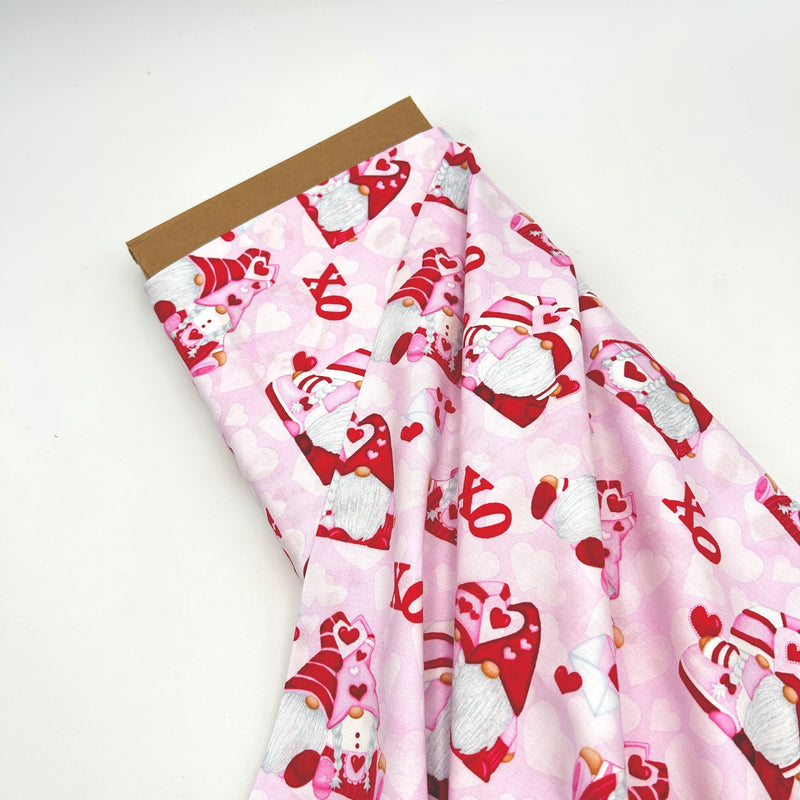 Hugging Gnomes Pink | Gnomie Love | Quilting Cotton