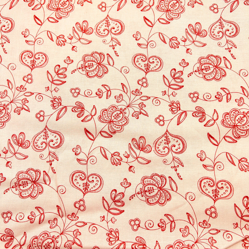 Hearts and Flowers Blush | Be Mine Valentine | Quilting Cotton