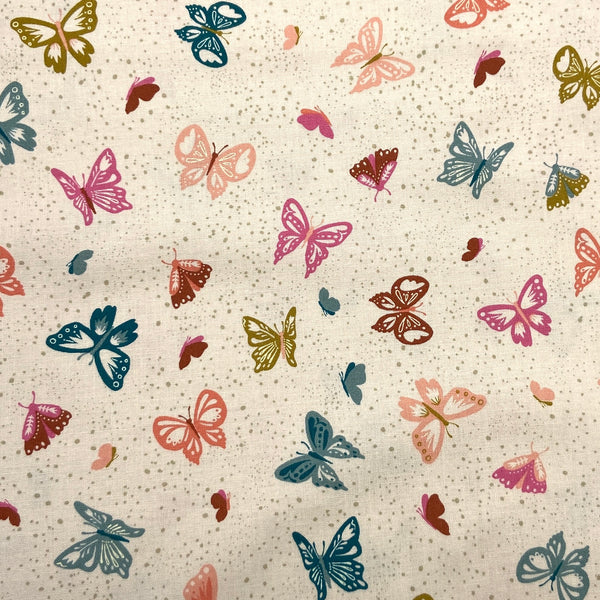 Butterflies Unbleached | Songbook a New Page | Quilting Cotton