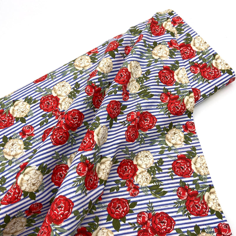 Rose Bloom Stripe | Heart of America | Quilting Cotton