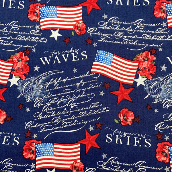 Flags and Words | Liberty for All | Quilting Cotton