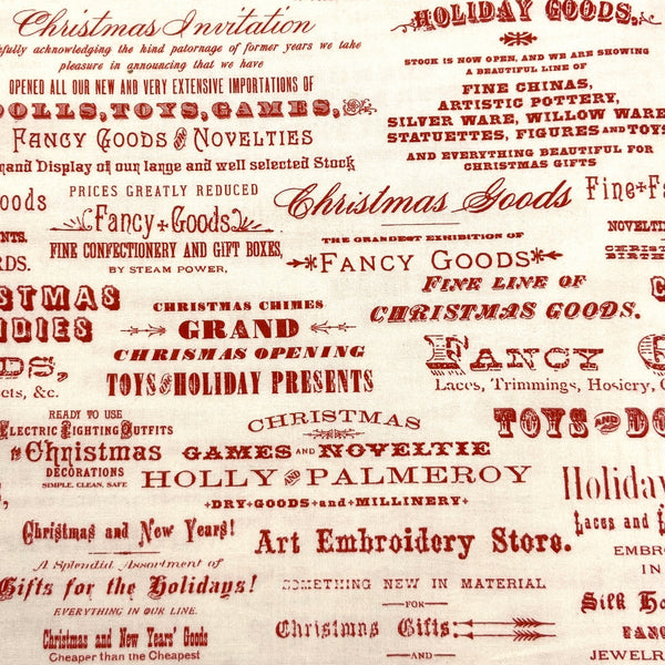 Christmas Advertising Cream | Christmas Faire | Quilting Cotton