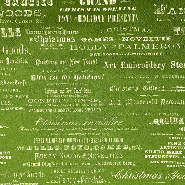 Christmas Advertising Green | Christmas Faire | Quilting Cotton