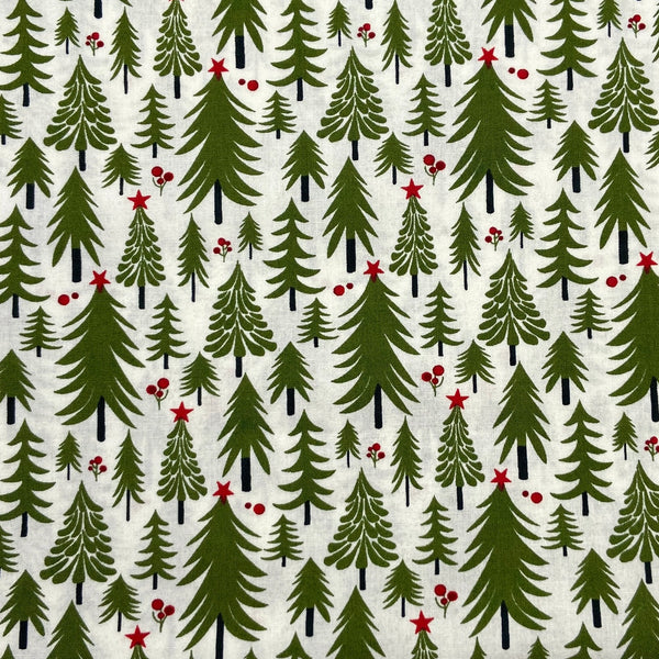 Trees White | Hustle and Bustle | Quilting Cotton