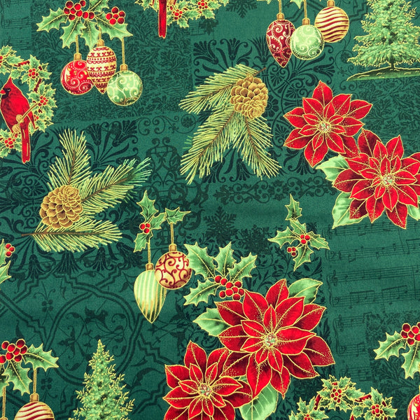 Cardinal Wreaths | Hoffman Fabrics | Quilting Cotton