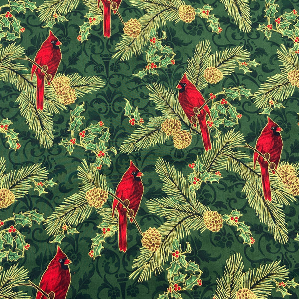 Christmas Cardinals | Hoffman Fabrics | Quilting Cotton