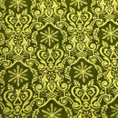 Christmas Damask Green | Peppermint Bark | Quilting Cotton