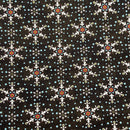 Snowflakes Black | Peppermint Bark | Quilting Cotton