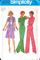 Simplicity 6878 | Misses' Unlined Jacket, Pants, & Bias Skirt | Size 12