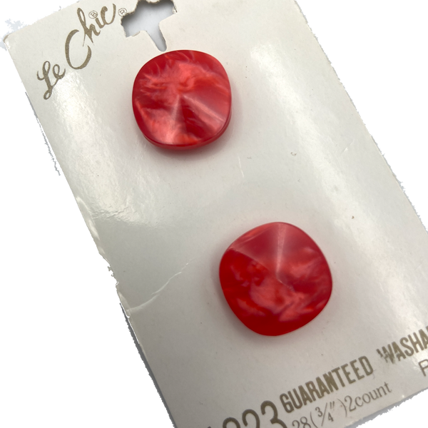 3/4" Cherry Shimmer | Plastic Buttons | Set of 2