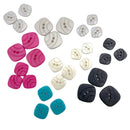 1/2" or 5/8" or 3/4" Groovy Square | Plastic Buttons | Choose Your Size