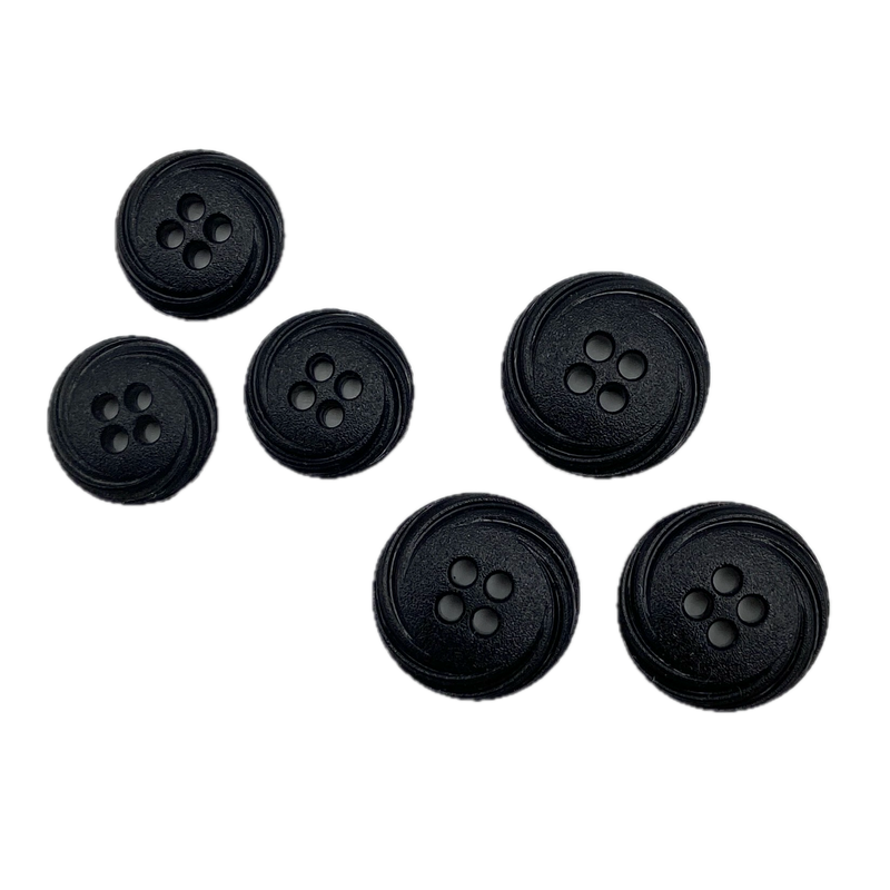 1/2", 5/8" or 3/4" Swirl Edge | Plastic Buttons | Choose Your Favorite