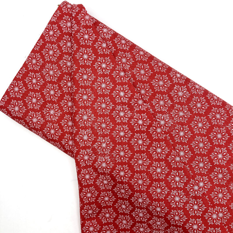 Snowflakes Red | Yuletide | Quilting Cotton